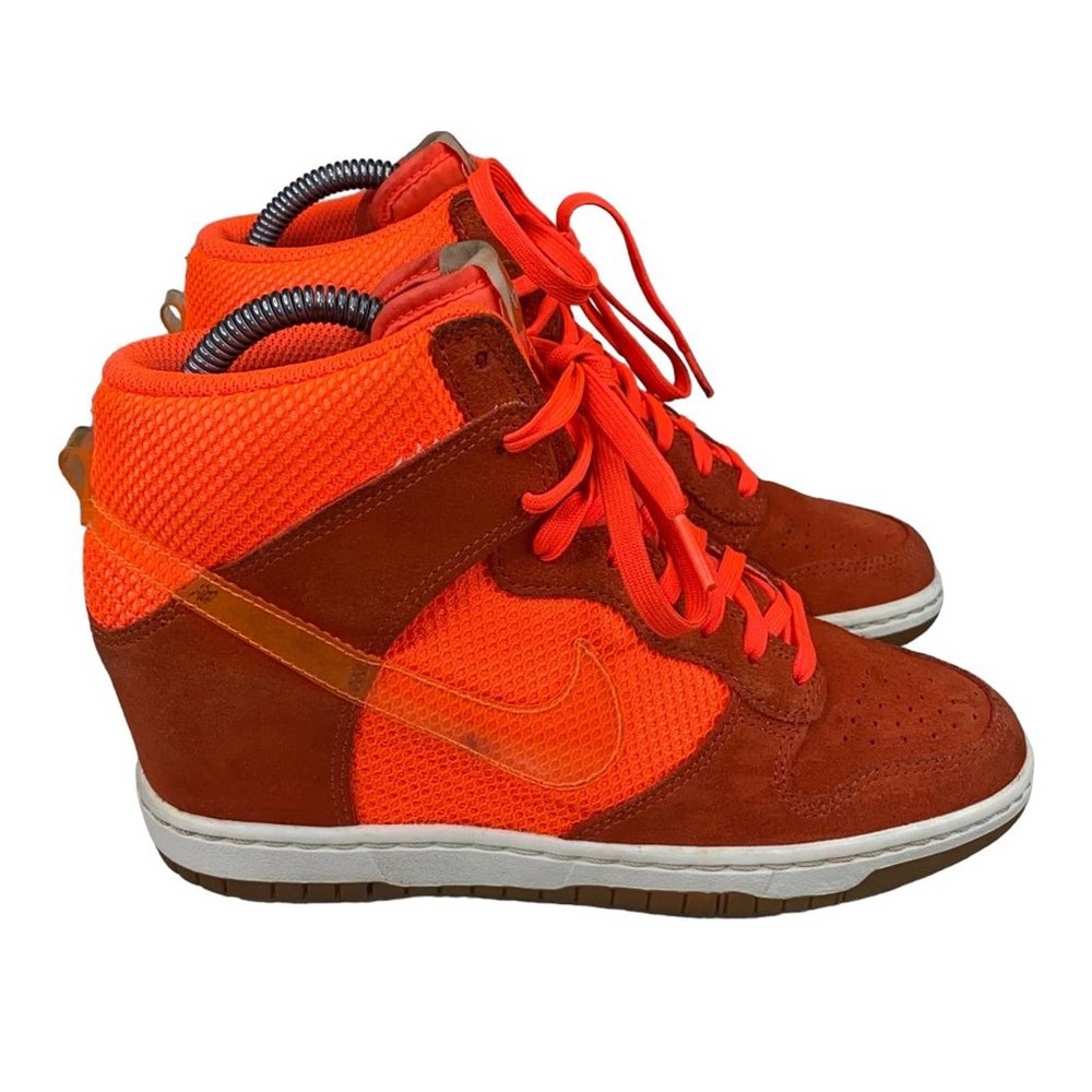 Nike Womens Total Crimson Dunk Sky Hi  Lace Up Athletic Shoes Size 7.5